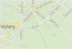 Nová v obci Volary - mapa ulice