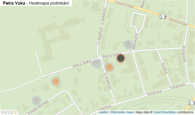 Mapa Petra Voka - Firmy v ulici.
