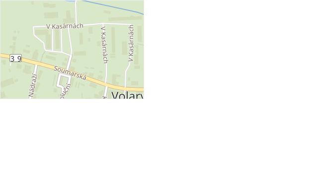 V Kasárnách v obci Volary - mapa ulice