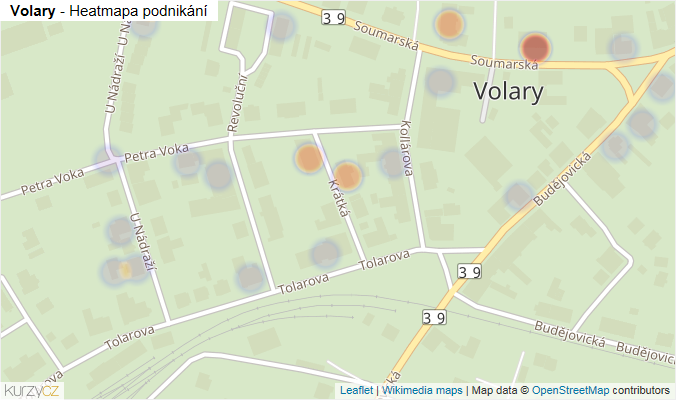 Mapa Volary - Firmy v části obce.