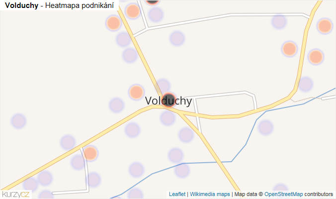 Mapa Volduchy - Firmy v části obce.