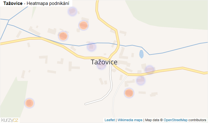 Mapa Tažovice - Firmy v části obce.