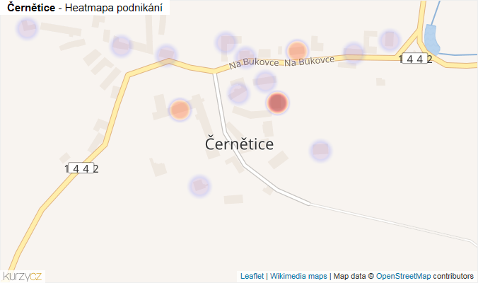 Mapa Černětice - Firmy v části obce.