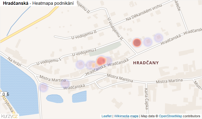 Mapa Hradčanská - Firmy v ulici.