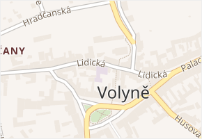 Lidická v obci Volyně - mapa ulice