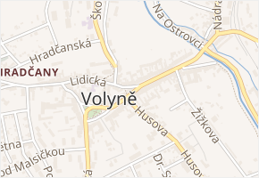 Palackého v obci Volyně - mapa ulice