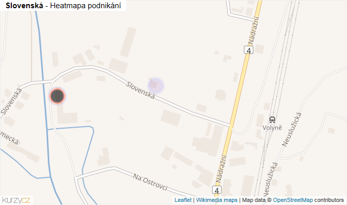 Mapa Slovenská - Firmy v ulici.