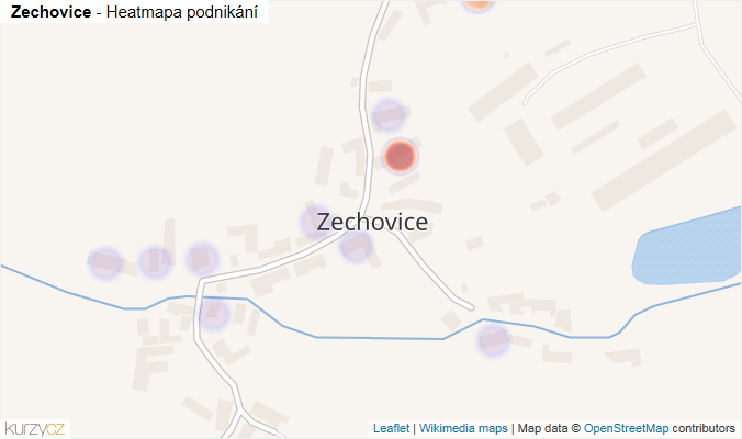 Mapa Zechovice - Firmy v části obce.