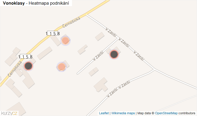 Mapa Vonoklasy - Firmy v obci.