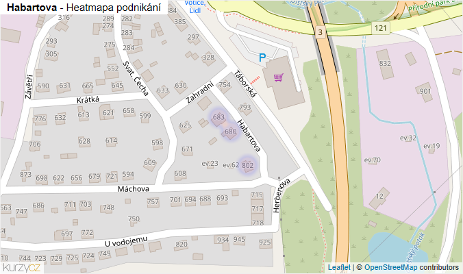 Mapa Habartova - Firmy v ulici.