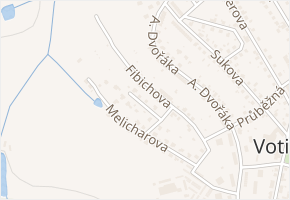 Janáčkova v obci Votice - mapa ulice