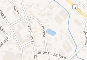 Karlova v obci Votice - mapa ulice