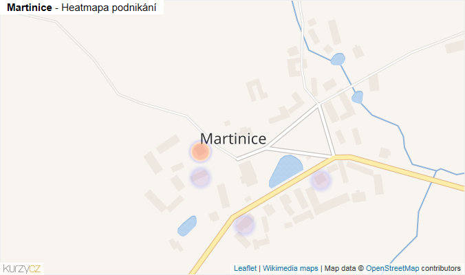 Mapa Martinice - Firmy v části obce.