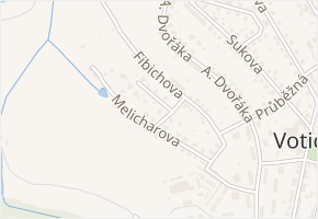 Melicharova v obci Votice - mapa ulice