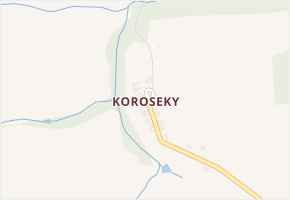 Koroseky v obci Vrábče - mapa části obce