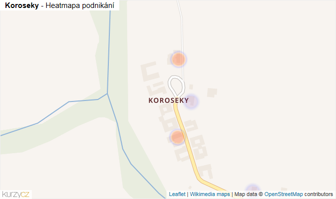 Mapa Koroseky - Firmy v části obce.