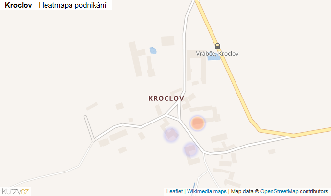 Mapa Kroclov - Firmy v části obce.
