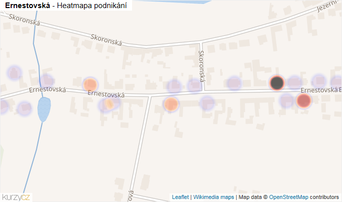 Mapa Ernestovská - Firmy v ulici.