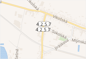 Komenského v obci Vracov - mapa ulice