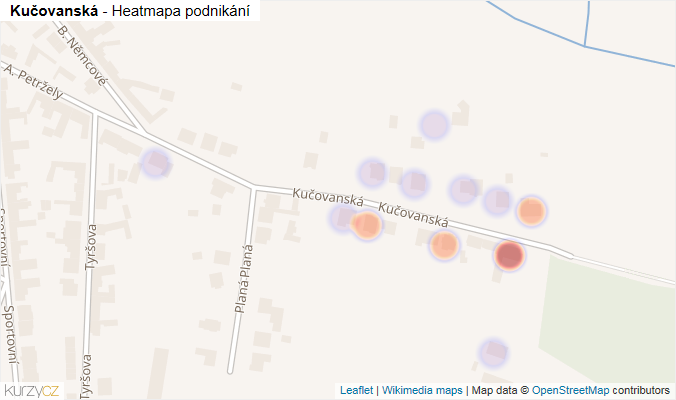 Mapa Kučovanská - Firmy v ulici.