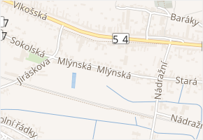 Mlýnská v obci Vracov - mapa ulice