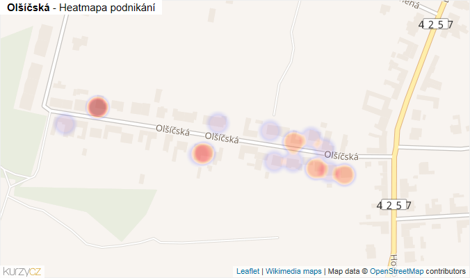 Mapa Olšíčská - Firmy v ulici.