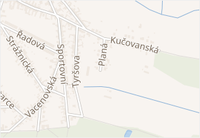 Planá v obci Vracov - mapa ulice