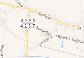 Sokolská v obci Vracov - mapa ulice