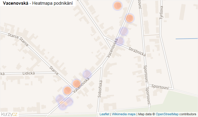 Mapa Vacenovská - Firmy v ulici.