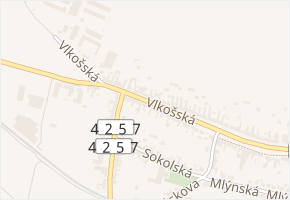 Vlkošská v obci Vracov - mapa ulice
