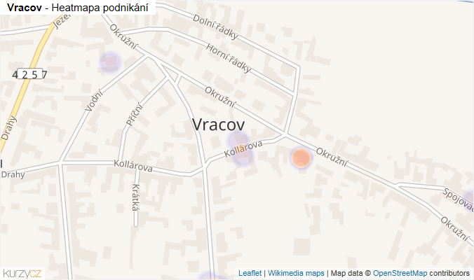 Mapa Vracov - Firmy v části obce.