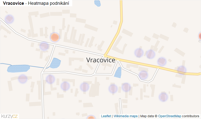 Mapa Vracovice - Firmy v části obce.