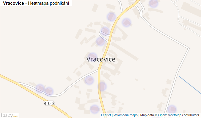 Mapa Vracovice - Firmy v části obce.