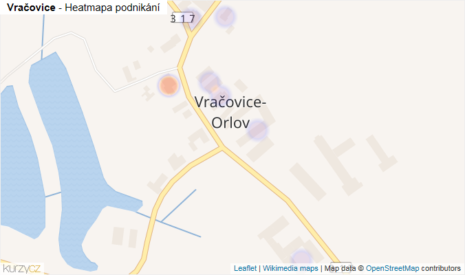 Mapa Vračovice - Firmy v části obce.