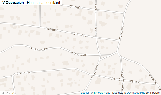 Mapa V Ouvozcích - Firmy v ulici.