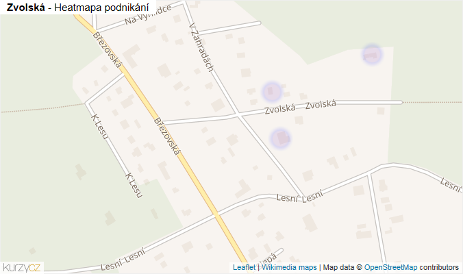 Mapa Zvolská - Firmy v ulici.