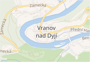 Náměstí v obci Vranov nad Dyjí - mapa ulice
