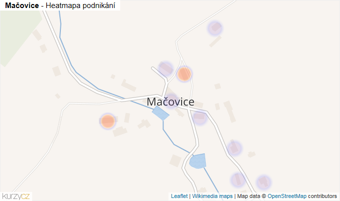 Mapa Mačovice - Firmy v části obce.
