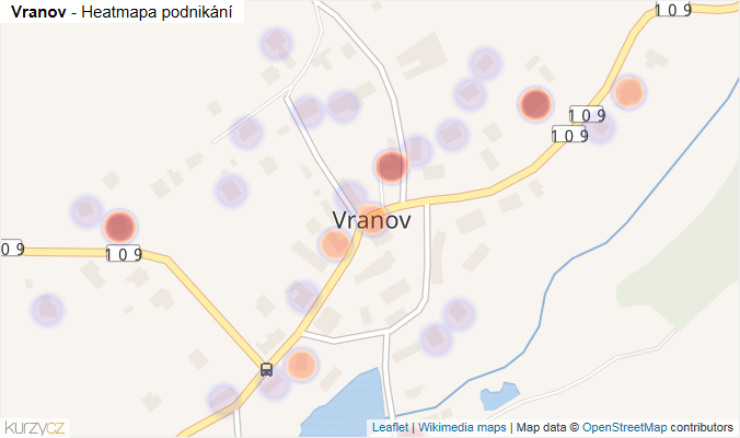 Mapa Vranov - Firmy v části obce.