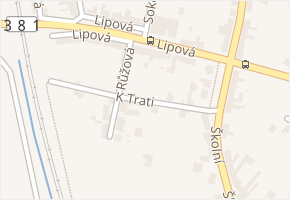 K trati v obci Vranovice - mapa ulice