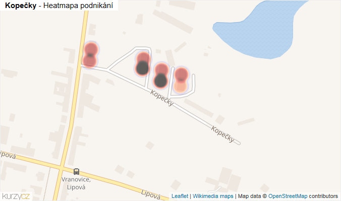 Mapa Kopečky - Firmy v ulici.