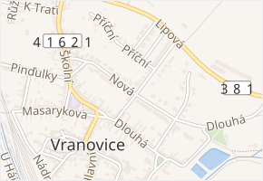 Nová v obci Vranovice - mapa ulice