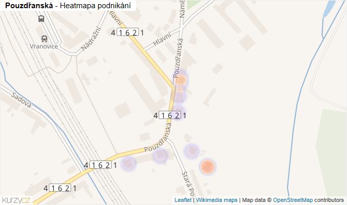 Mapa Pouzdřanská - Firmy v ulici.