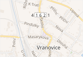 Školní v obci Vranovice - mapa ulice
