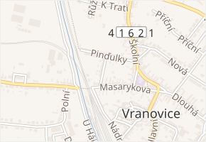 Ulička v obci Vranovice - mapa ulice