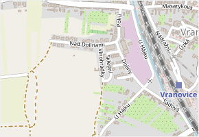 Vinohrádky v obci Vranovice - mapa ulice