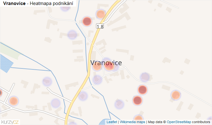 Mapa Vranovice - Firmy v části obce.
