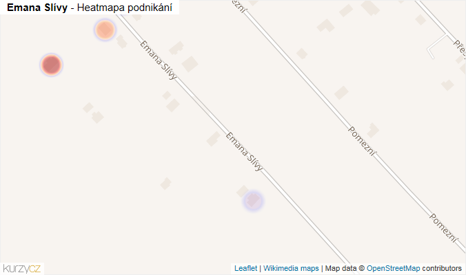Mapa Emana Slívy - Firmy v ulici.