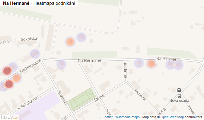 Mapa Na Hermaně - Firmy v ulici.