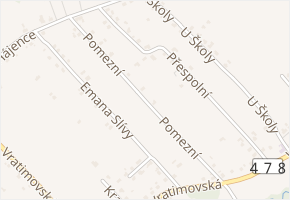 Pomezní v obci Vratimov - mapa ulice